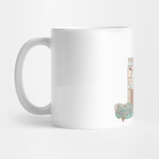 Vintage Watercolor House Mug